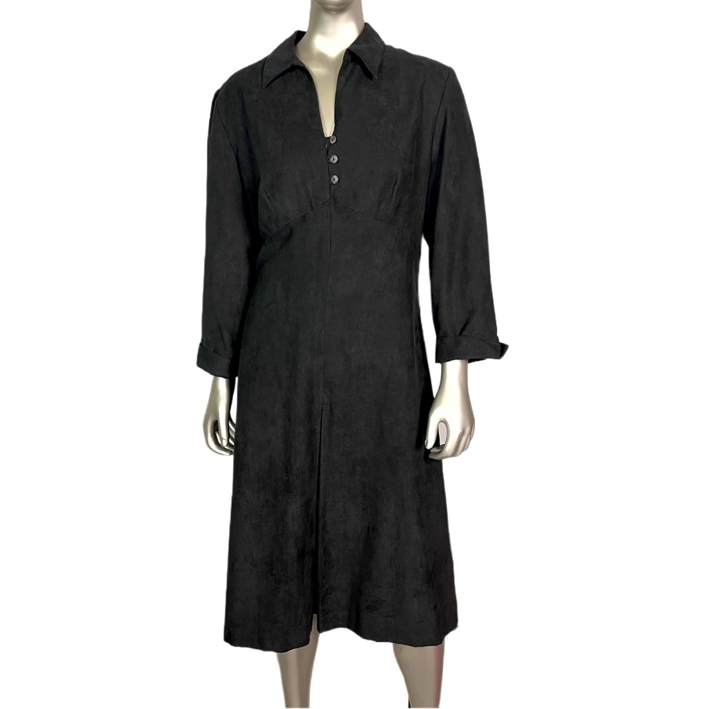 TALBOTS Vintage Suede Black Dress